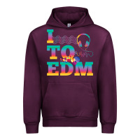 Mauve Wine i listen to edm rainbow letters dj music gift Urban Hoodie - lanVoArt