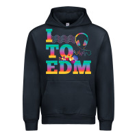 Navy i listen to edm rainbow letters dj music gift Urban Hoodie - lanVoArt