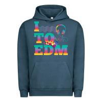 Pigment Midnight Navy i listen to edm rainbow letters dj music gift Urban Hoodie - lanVoArt