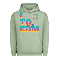 Pigment Oil Green i listen to edm rainbow letters dj music gift Urban Hoodie - lanVoArt