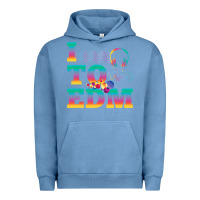 Pigment Pebble Blue i listen to edm rainbow letters dj music gift Urban Hoodie - lanVoArt