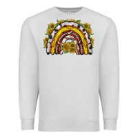 Dove Grey sunflower sports rainbow Premium Sweatshirt - RacoonDesign