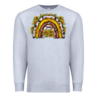 Heather Grey sunflower sports rainbow Premium Sweatshirt - RacoonDesign