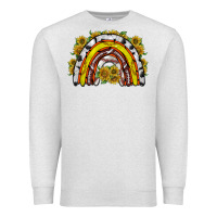 Oatmeal Heather sunflower sports rainbow Premium Sweatshirt - RacoonDesign