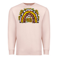 Pale Pink sunflower sports rainbow Premium Sweatshirt - RacoonDesign