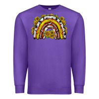 Purple sunflower sports rainbow Premium Sweatshirt - RacoonDesign
