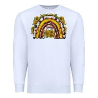 White sunflower sports rainbow Premium Sweatshirt - RacoonDesign