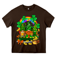 Chocolate Brown st. patricks gnomes truck with rainbow Heavy Core Tee - BundleAndBundleShop