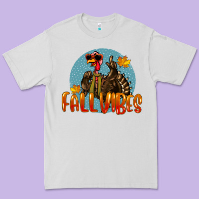 Fall Vibes Turkey Premium Tee Designed By Lillyallendesigns