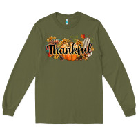 Army Green thankful Long Sleeve Tee - CowGirlArtShop