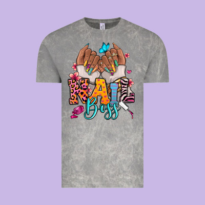 Afro Woman Nail Boss Vintage Tee Designed By Ranaportraitstore