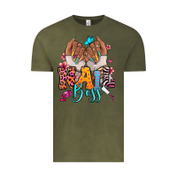 Vintage Olive Afro woman nail boss Vintage Tee - RanaPortraitStore