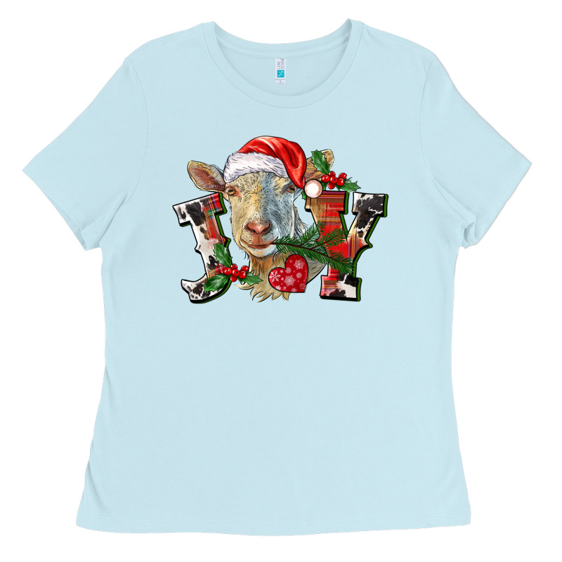Joy Christmas Goat Ladies Tee by LillyAllenDesigns | Teevron