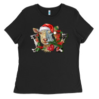 Black Joy Christmas Goat Ladies Tee - LillyAllenDesigns