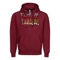 Burgundy football team Zipper Hoodie - CowhideDigitalArt