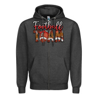 Charcoal Heather football team Zipper Hoodie - CowhideDigitalArt