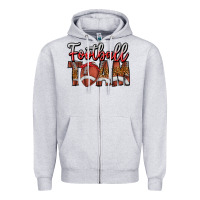Heather Grey football team Zipper Hoodie - CowhideDigitalArt