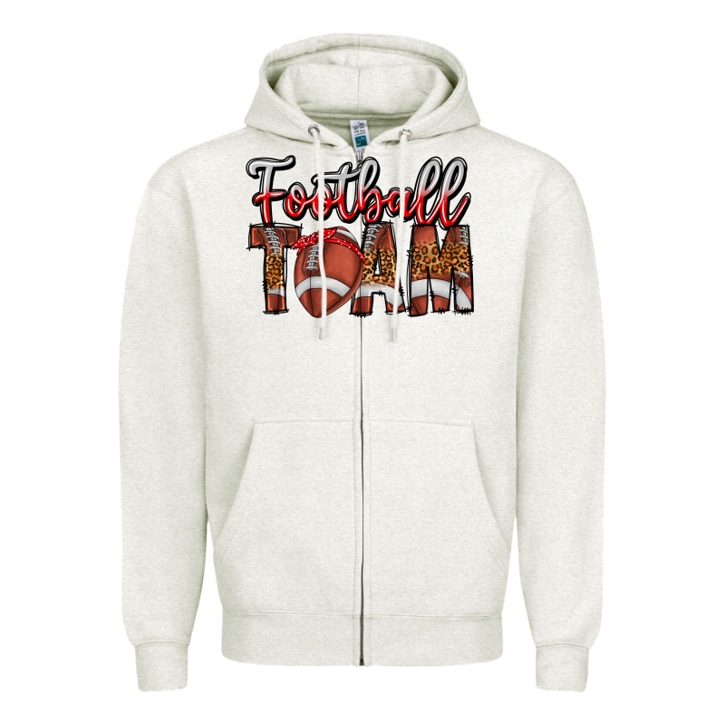 Football Team Zipper Hoodie by CowhideDigitalArt | Teevron