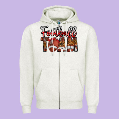 Football Team Zipper Hoodie Designed By Cowhidedigitalart
