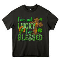 Asphalt I Am Not Lucky I Am Blessed St. Patricks Heavy Core Tee - BundleAndBundleShop