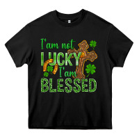 Black I Am Not Lucky I Am Blessed St. Patricks Heavy Core Tee - BundleAndBundleShop