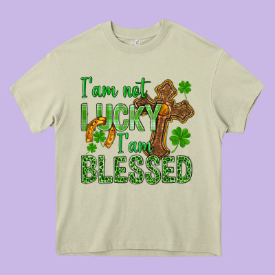 I Am Not Lucky I Am Blessed St. Patricks Heavy Core Tee Designed By Bundleandbundleshop