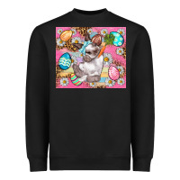 Black Easter Bunny And Egg With Leopard Pattern Tumbler Heavyweight Sweatshirt - BundleAndBundleShop