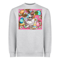 Heather Grey Easter Bunny And Egg With Leopard Pattern Tumbler Heavyweight Sweatshirt - BundleAndBundleShop