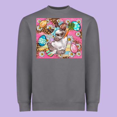 Easter Bunny And Egg With Leopard Pattern Tumbler Heavyweight Sweatshirt Designed By Bundleandbundleshop