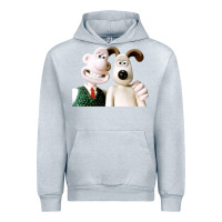 Heather Grey the man with his dog taking selfie w.a.l.l.a.c.e Urban Hoodie - lanVoArt