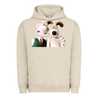 Pigment French Oak the man with his dog taking selfie w.a.l.l.a.c.e Urban Hoodie - lanVoArt