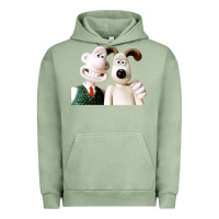 Pigment Oil Green the man with his dog taking selfie w.a.l.l.a.c.e Urban Hoodie - lanVoArt