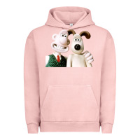 Pigment Salmon the man with his dog taking selfie w.a.l.l.a.c.e Urban Hoodie - lanVoArt