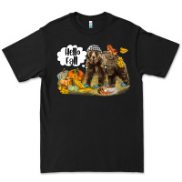 Black Hello Fall Brown Bear Premium Tee - LillyAllenDesigns