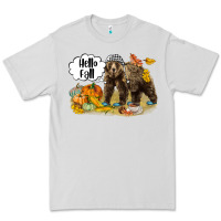 Dove Grey Hello Fall Brown Bear Premium Tee - LillyAllenDesigns