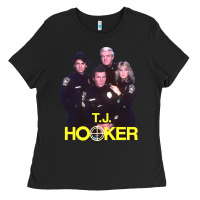 Black t. j. hooker Ladies Tee - lanVoArt