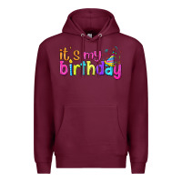 Burgundy it's my birthday Premium Hoodie - BundleAndBundleShop