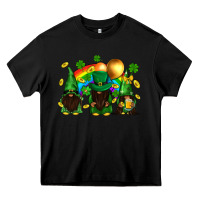 Black St. Patrick's afro gnomies with rainbow Heavy Core Tee - BundleAndBundleShop