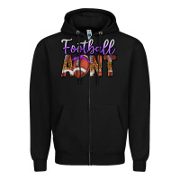 Black Football Aunt Zipper Hoodie - CowhideDigitalArt
