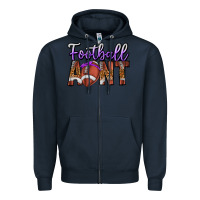 Navy Football Aunt Zipper Hoodie - CowhideDigitalArt