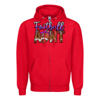 Red Football Aunt Zipper Hoodie - CowhideDigitalArt