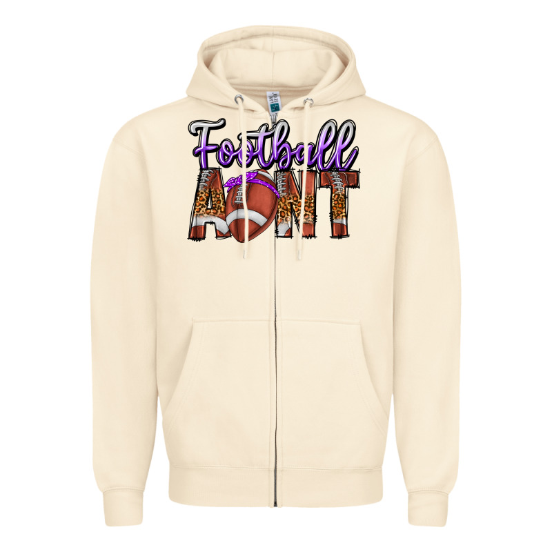 Football Aunt Zipper Hoodie by CowhideDigitalArt | Teevron