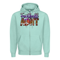 Seafoam Football Aunt Zipper Hoodie - CowhideDigitalArt