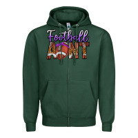 Sports Green Football Aunt Zipper Hoodie - CowhideDigitalArt