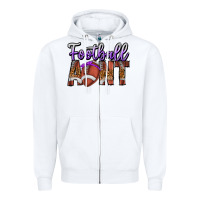 White Football Aunt Zipper Hoodie - CowhideDigitalArt