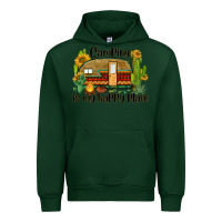 Forest Green camping is my happy place caravan Urban Hoodie - BarkalooDesign