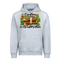 Heather Grey camping is my happy place caravan Urban Hoodie - BarkalooDesign