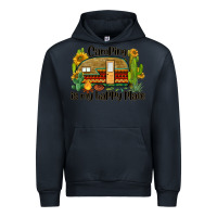 Navy camping is my happy place caravan Urban Hoodie - BarkalooDesign
