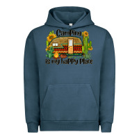 Pigment Midnight Navy camping is my happy place caravan Urban Hoodie - BarkalooDesign