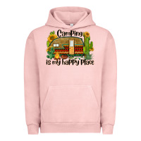 Pigment Salmon camping is my happy place caravan Urban Hoodie - BarkalooDesign